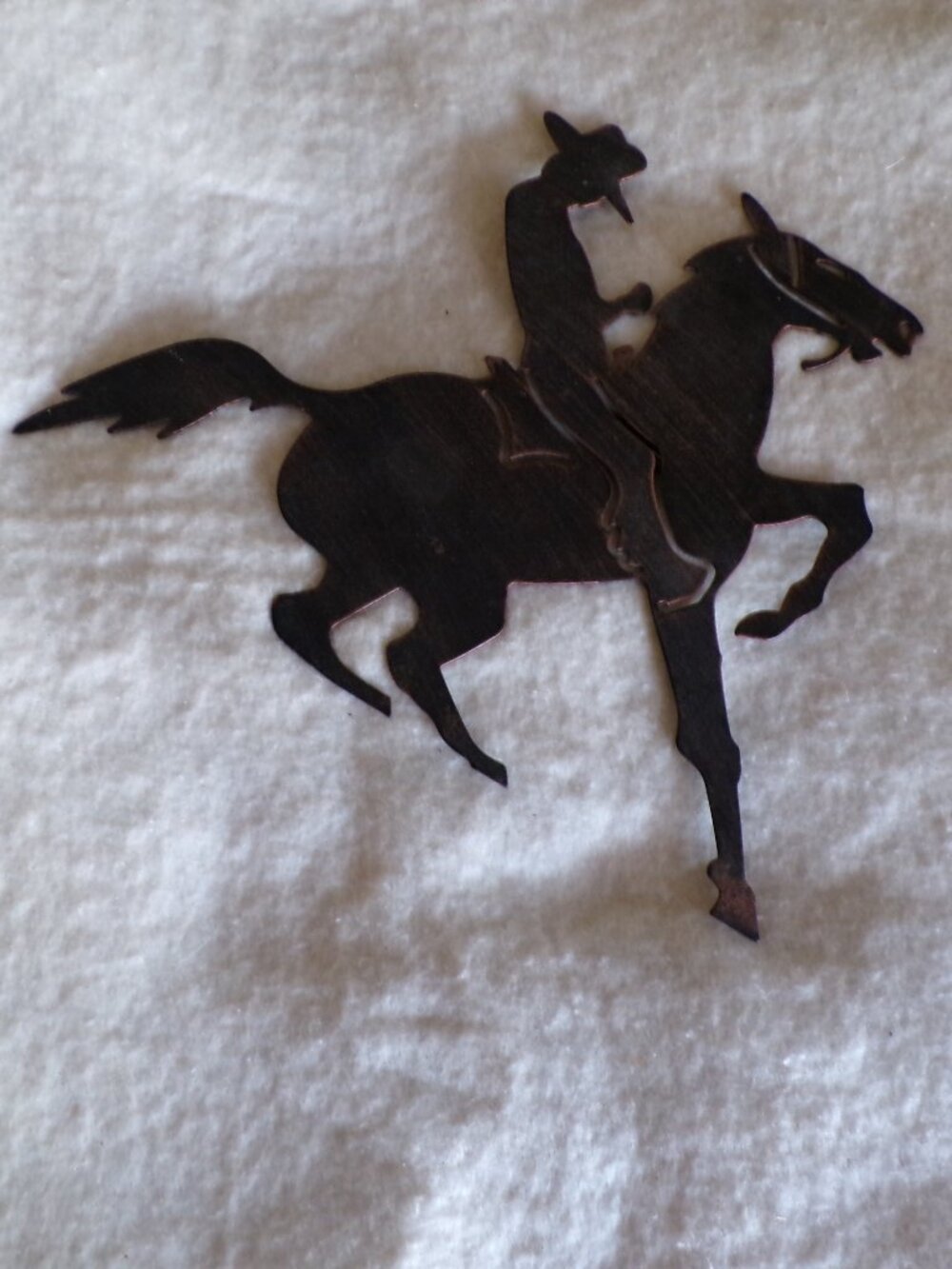 Cowboy Riding a Horse Silhouette Metal Cutout Wall Decor Western New